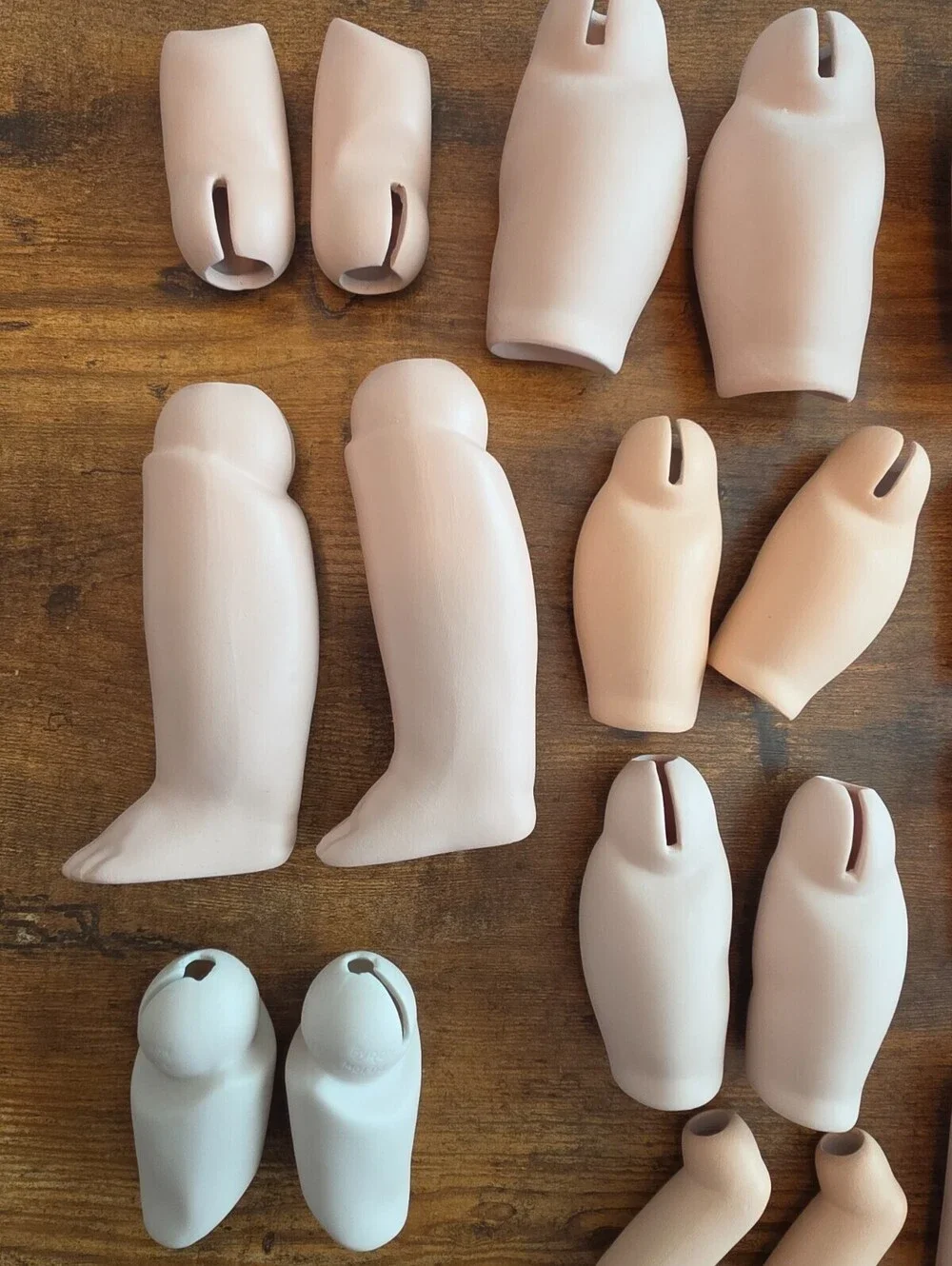 Lot of 11 Pairs of Porcelain Bisque Doll Leg Joint Sets Doll Making Repair Parts